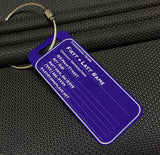 Small Custom Metal Travel Tag - Old School Style