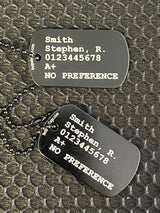 Custom Dog Tag Set - Traditional