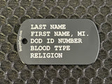 Custom Dog Tag Set - Traditional